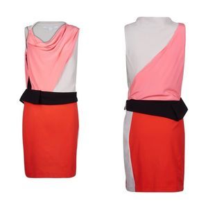 Diane Von Furstenberg Winner Color Block Dress sz4